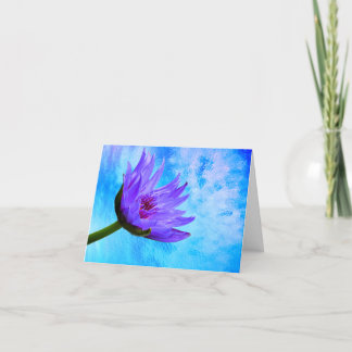 Paarse Blue Water Lily Blank Note Wenskaarten Kaart