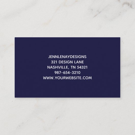 Paarse Blue Waterverf Elegant Business Card Visitekaartje (Achterkant)