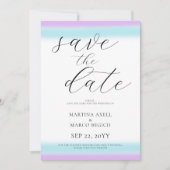 Paarse Blue Wedding Bewaar de datum Save The Date (Voorkant)