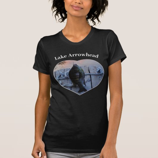 Paarse Bluegill Fish Foto Heart Lake Arrowiad T-shirt (Voorkant)