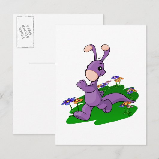 Paarse Blumaroo door Roo Briefkaart (Voorkant / Achterkant)