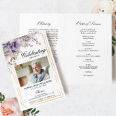 Paarse & Blush Begrafenisprogramma | Volgorde van 