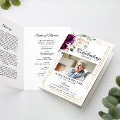 Paarse & Blush Begrafenisprogramma | Volgorde van