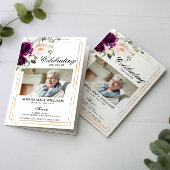 Paarse & Blush Begrafenisprogramma | Volgorde van 