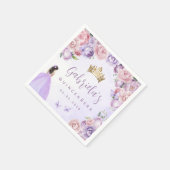 Paarse Blush Bloemen Quinceañera Party Servet (Hoek)