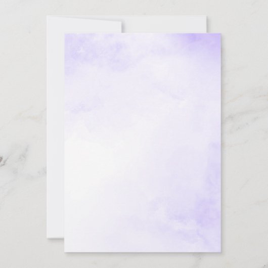 Paarse Blush Bloemen Waterverf Quinceañera Kaart (Achterkant)