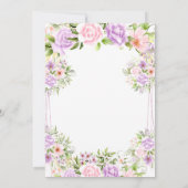 Paarse Blush Boho Bloemen Quinceañera 15e Verjaard Kaart (Achterkant)