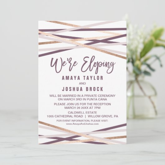 Paarse Blush en Roos Gold Streamers die we nu uitv Kaart (Staand voorkant)