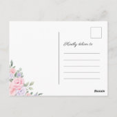 Paarse Blush Floral Lamb Bunny Rabbit Happy Pasen Briefkaart (Achterkant)
