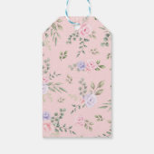 Paarse Blush Floral Lamb Bunny Rabbit Happy Pasen Cadeaulabel (Achterkant)