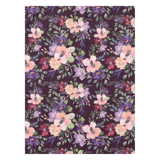 Paarse Blush Flower Tablecloth Tafelkleed (Voorkant)