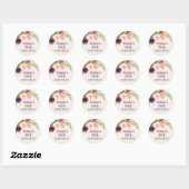 Paarse Blush Pink Floral Cream 60th Birthday Ronde Sticker (Vel)