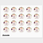Paarse Blush Pink Floral Cream 75th Birthday Ronde Sticker (Vel)