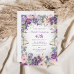 Paarse Blush Pink Floral Foliage 40th Birthday Kaart<br><div class="desc">Elegant en artistiek blush roze en paarse waterverf floral and foliage 40ste verjaardagsfeest uitnodiging voor vrouwen. De tekst is volledig klantgericht, zodat ontwerp deze uitnodigingen voor iedereen van om het even welke leeftijd. Neem contact met me op voor hulp bij je aanpassingen of om extra Zazzle-producten aan te vragen voor...</div>