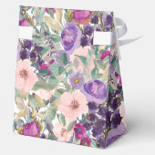 Paarse Blush Pink Floral Foliage Verjaardag Bedankdoosjes (Achterkant)