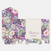 Paarse Blush Pink Floral Foliage Verjaardag Bedankdoosjes (Ongevouwen)