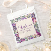 Paarse Blush Pink Floral Foliage Verjaardag Bedankzakje (Geknipt)