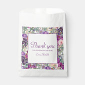 Paarse Blush Pink Floral Foliage Verjaardag Bedankzakje (Voorkant)