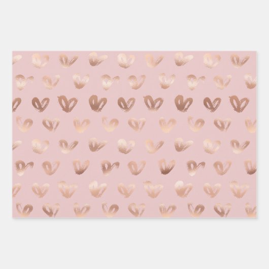 Paarse Blush Pink Rose Gold Silver XOXO Inpakpapier Vel (Voorkant 3)
