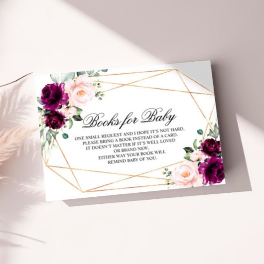 Paarse & Blush Roos Boeken voor Baby Enclosure Kaa Informatiekaartje