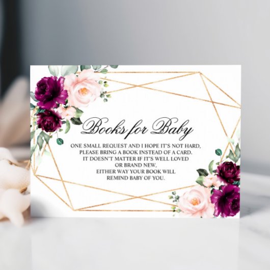 Paarse & Blush Roos Boeken voor Baby Enclosure Kaa Informatiekaartje