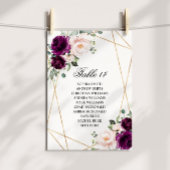 Paarse & Blush Roos Bruiloft Zitkaarten Kaarten