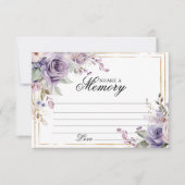 Paarse & Blush Roos Funeral Deel een Memory Kaart (Voorkant)
