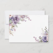 Paarse & Blush Roos Funeral Deel een Memory Kaart (Achterkant)