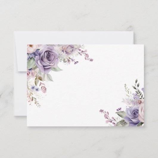Paarse & Blush Roos Funeral Deel een Memory Kaart (Achterkant)