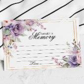 Paarse & Blush Roos Funeral Deel een Memory Kaart