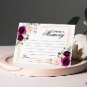 Paarse & Blush Roos Funeral Deel een Memory Kaart
