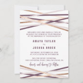 Paarse Blush & Roos Gold Streamers Kaart (Voorkant)