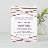 Paarse Blush & Roos Gold Streamers Kaart (Staand voorkant)