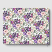 Paarse Blush Roze Bloemen Aangepaste 80ste Verjaar Gastenboek (Achterkant)