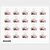 Paarse & Blush Roze Bloemen Vierkante Sticker (Vel)