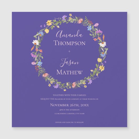 Paarse Blush Roze Bloemenkrans wildflower bruiloft (Voorkant)