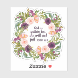 Paarse Blush Roze Bloemige Bijbelvers God is erbin Sticker