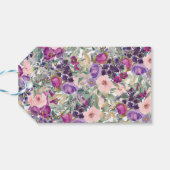 Paarse Blush Roze Bloemige Gebloemde Verjaardag  Cadeaulabel (Achterkant Horizontaal)