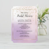 Paarse Blush Roze Mist Romantisch Gouden Confetti Kaart (Staand voorkant)