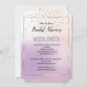 Paarse Blush Roze Mist Romantisch Gouden Confetti Kaart (Voorkant)