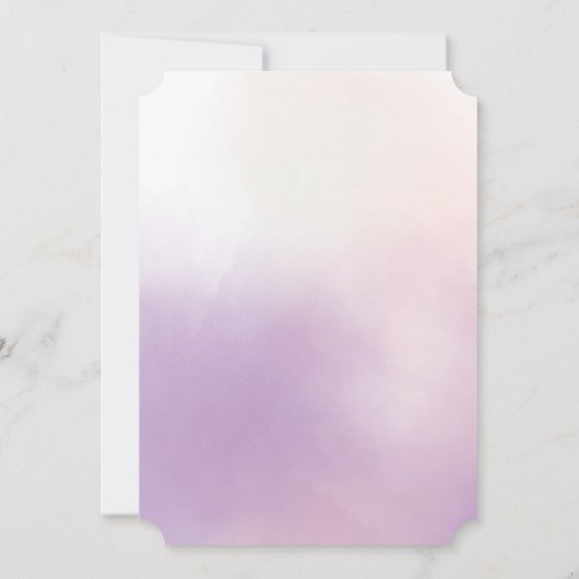 Paarse Blush Roze Mist Romantisch Gouden Confetti Kaart (Achterkant)