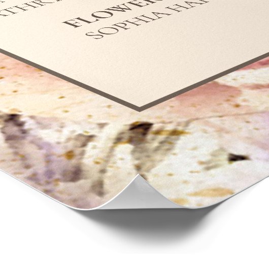 Paarse blush roze roombruideweddenschap poster (Hoek)