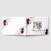 Paarse & Blush Roze Rose begrafenis Gastenboek (Volledig)