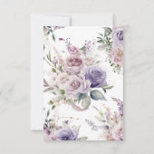 Paarse & Blush Roze Roze Bloemen Sympathie Memory Bedankkaart (Achterkant)