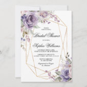 Paarse & Blush Rozen Vrijgezellenfeest Kaart (Voorkant)