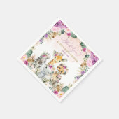Paarse Blush Tropisch Oerwoud Safari Baby shower Servet (Hoek)