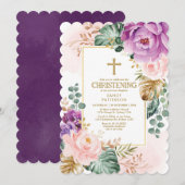 Paarse blush tropische botanische flora Christenin Kaart (Voorkant / Achterkant)