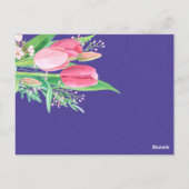 Paarse & Blush Tulp Mason Jar bruiloft uitnodiging (Achterkant)