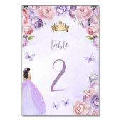 Paarse Blush Waterverf Floral Quinceañera Kaart (Voorkant)