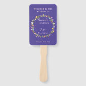 Paarse Blush Wildflower Bloemen Bloemen Bruiloft P Handwaaier (Voorkant)